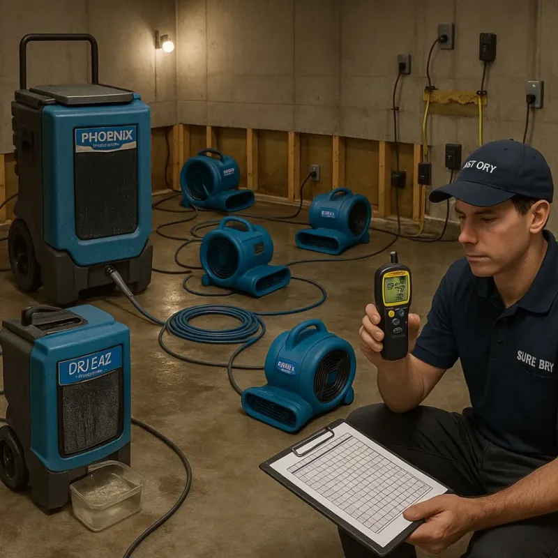 Structural Drying and Dehumidification process in Ozaukee County, WI